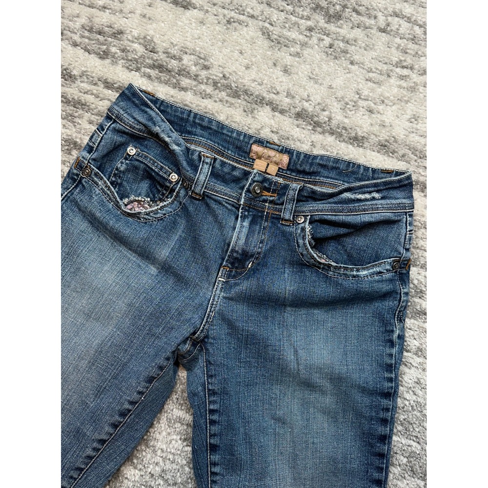 Candie's Jeans Women 7 Flair Leg Floral Pocket Y2K Denim Vintage